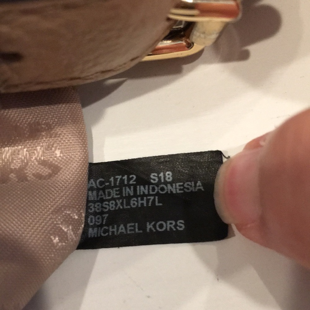 Michael Kors | Tan Leather Nolita Bag & Hand Painted Blue Peacock - Picture 10 of 14